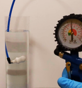Pressure bulb submerged in water